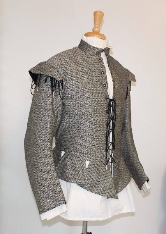Renaissance era Doublet with Sleeves. Laces closed in front and at the shoulders. Historically accurate silhouette.